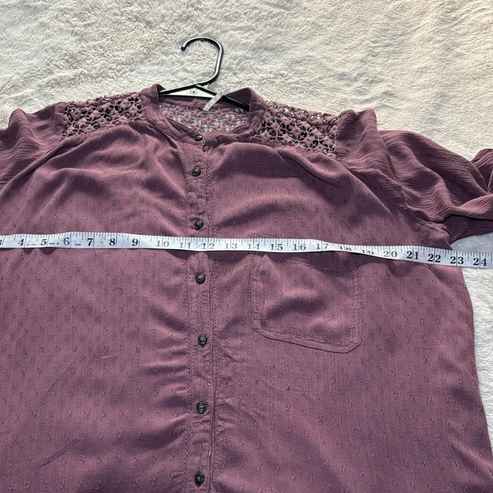 Free People Dusty Rose Button-Up Blouse Size S Boho Romantic Lightweight Top